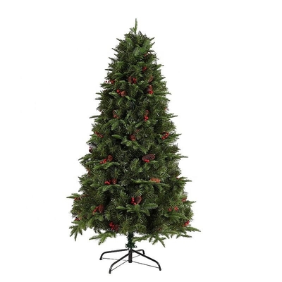 Artificial Xmas Decorations Full Fir Hinged Christmas Tree With Brown Trunk