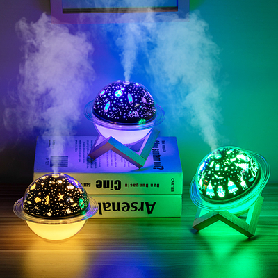 250ML Ultrasonic Humidifier Saturn Projector LED Lamp With Star Sky Ocean World Christmas Colorful USB