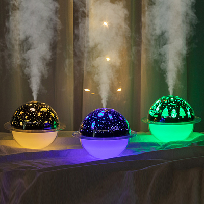 250ML Ultrasonic Humidifier Saturn Projector LED Lamp With Star Sky Ocean World Christmas Colorful USB