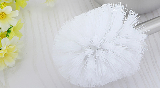 toilet brush with 304 stainless steel long handle Round Base Economy Strong Clean Toilet Brush Set