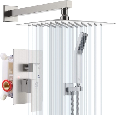 Bathroom shower cabin mixer 12 inch ceiling water saving flow 360 degrees rotating rainfall thermostatic shower head