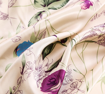 Printed Silk Fabric 6A Grade Pure Lightweight Silk Fabric 22mm Charmeuse