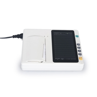 Touch screen multi-parameters portable 10 channel ecg device with built-in printer