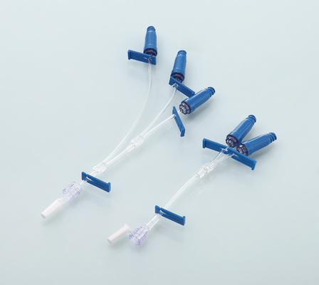 IV infusion multi-way extension tube with needle free connector/needless connector