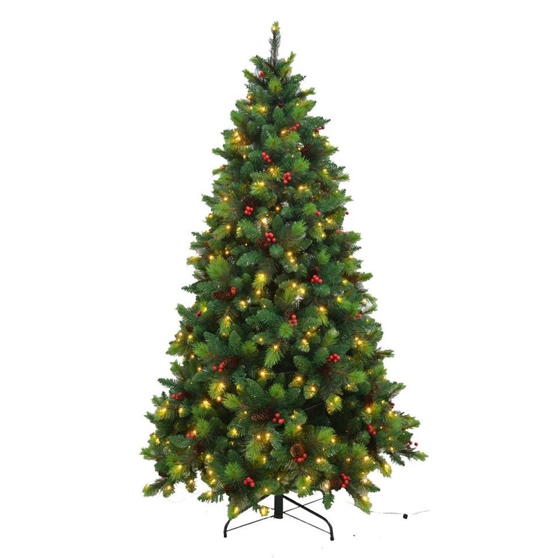 Artificial Xmas Decorations Full Fir Hinged Christmas Tree With Brown Trunk